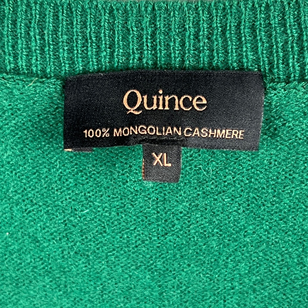 Quince Mongolian Cashmere Tee Everglade Green Short Sleeve Sweater Womens XL - Picture 7 of 11